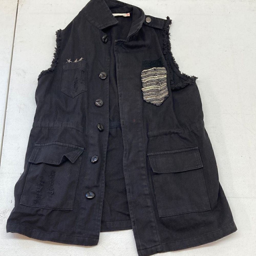 Miss Me Hidden Button Vest Womens Size Small - Picture 5 of 7